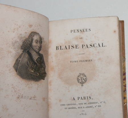 Les Pensées De Blaise Pascal - 1824 - 2 Petits Formats - Curieux ...