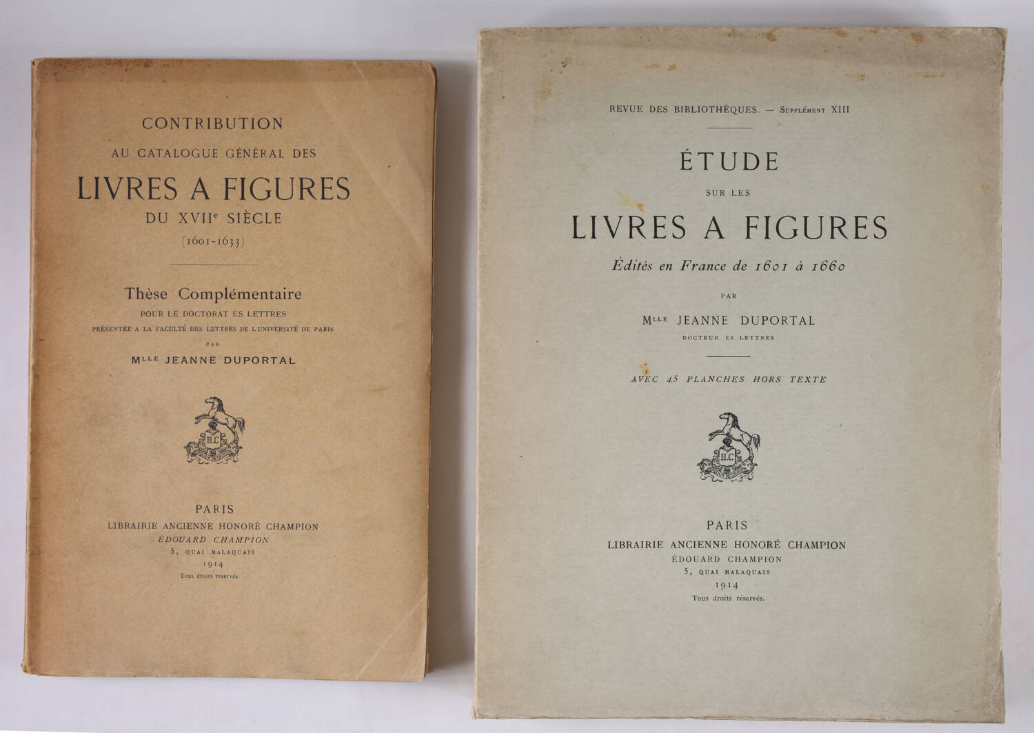DUPORTAL - Livres à figures, 1601 à 1660 + Thèse complémentaire 1601-1633 - 1914 - Photo 0, livre rare du XXe siècle