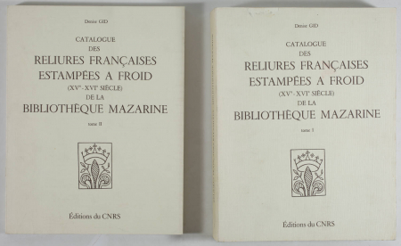 GID (Denise). Catalogue des reliures françaises estampées à froid (XVe-XVIe siècles) de la Bibliothèque Mazarine. Documents, études et répertoires., livre rare du XXe siècle