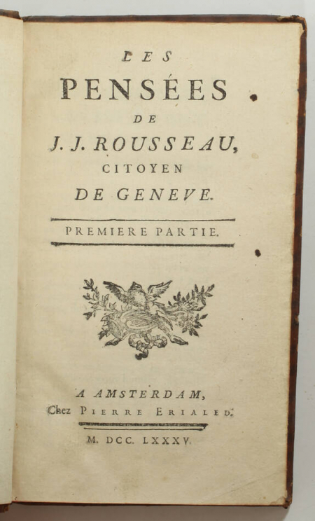 Jean-Jacques ROUSSEAU - Les pensées - Amsterdam, Erialed, 1785 - Photo 1, livre ancien du XVIIIe siècle