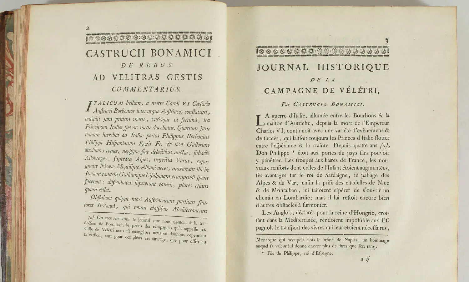 PEZAY - Campagnes du maréchal de Maillebois en Italie en 1745-1746 - 2 vol. 1775 - Photo 2, livre ancien du XVIIIe siècle