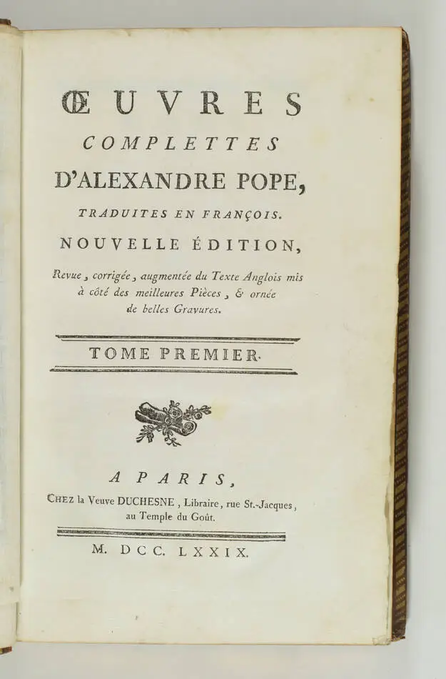 POPE - Oeuvres complètes - 1779 - 8 volumes - Ex-libris Pourrat à Ambert - Photo 1, livre ancien du XVIIIe siècle