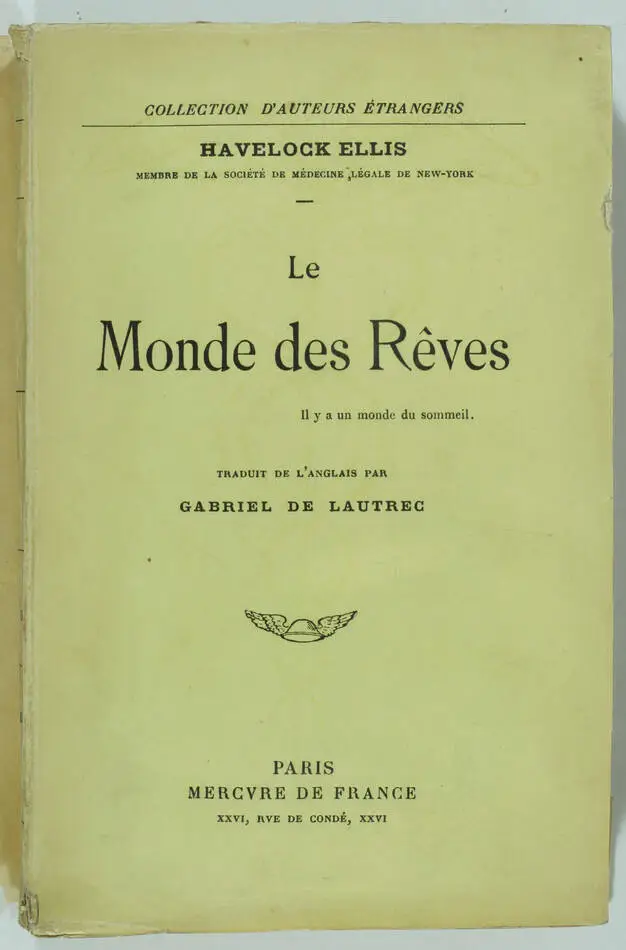 HAVELOCK ELLIS - Le monde des rêves - 1912 - EOF - Photo 0, livre rare du XXe siècle