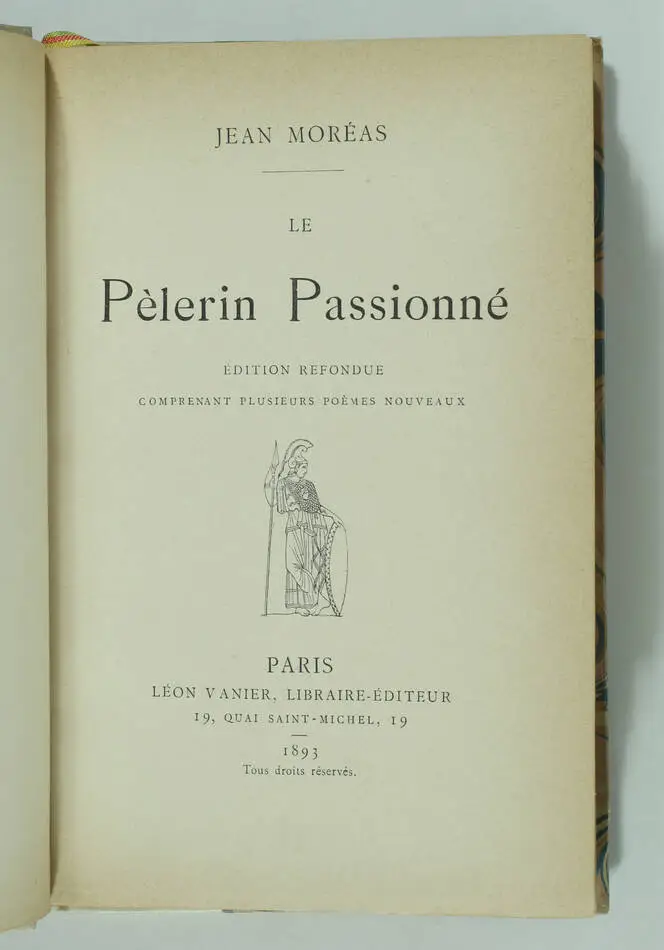 MOREAS - Le pellerin passionné - Vanier 1893 - Edition en partie originale - Photo 1, livre rare du XIXe siècle