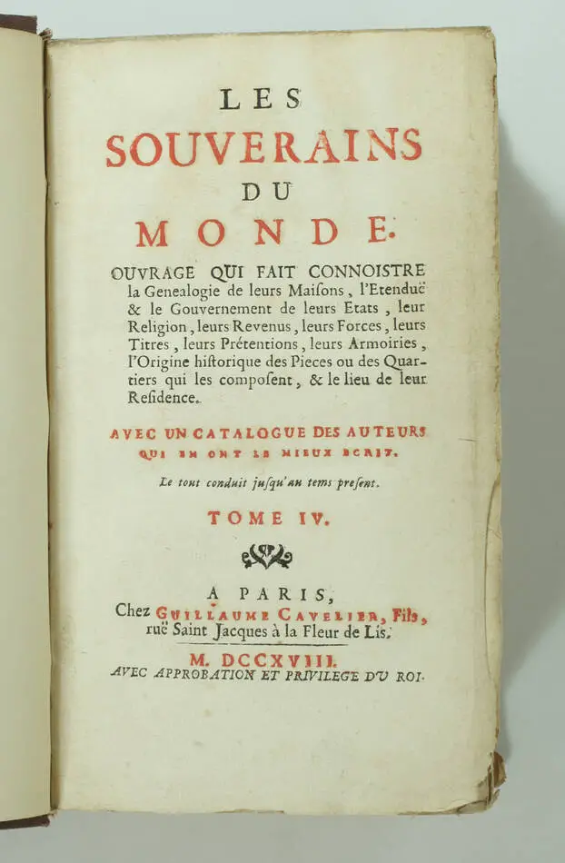 [BRESLER] Les souverains du monde - 1718 - 4 volumes - planches héraldiques - Photo 4, livre ancien du XVIIIe siècle