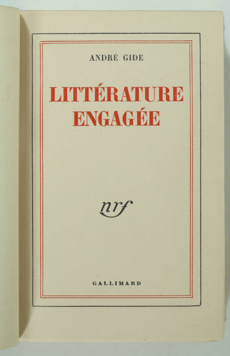 André GIDE - Littérature engagée 1950 - 1/24  Van Gelder - Rel Semet Plumelle - Photo 3, livre rare du XXe siècle