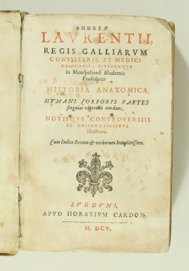 [Anatomie] DU LAURENS - Historia anatomica humani corporis partes - 1605 - Vélin - Photo 2, livre ancien du XVIIe siècle