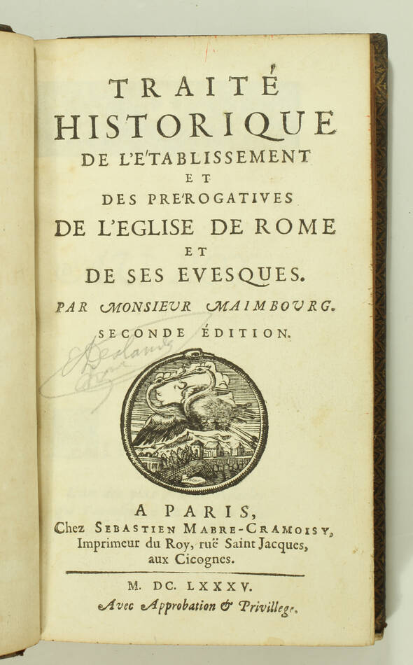MAIMBOURG - Etablissement et prérogatives de l église de Rome - 1685 - Photo 0, livre ancien du XVIIe siècle