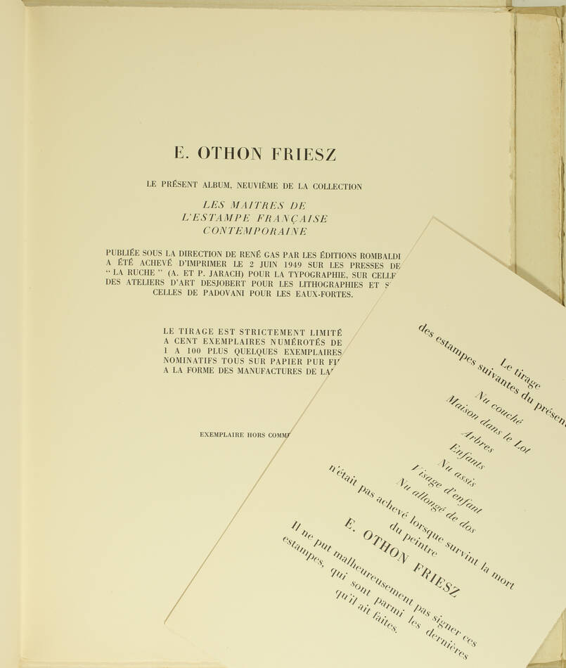Othon FRIESZ - 10 estampes originales - Rombaldi, 1949 - Photo 3, livre rare du XXe siècle