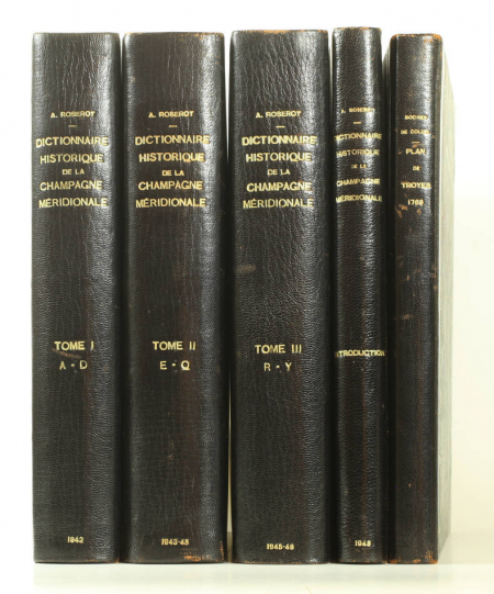 ROSEROT - Dictionnaire de la Champagne méridionale 4 vol + Plan de troyes 1 vol - Photo 0, livre rare du XXe siècle