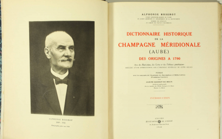ROSEROT - Dictionnaire de la Champagne méridionale 4 vol + Plan de troyes 1 vol - Photo 1, livre rare du XXe siècle