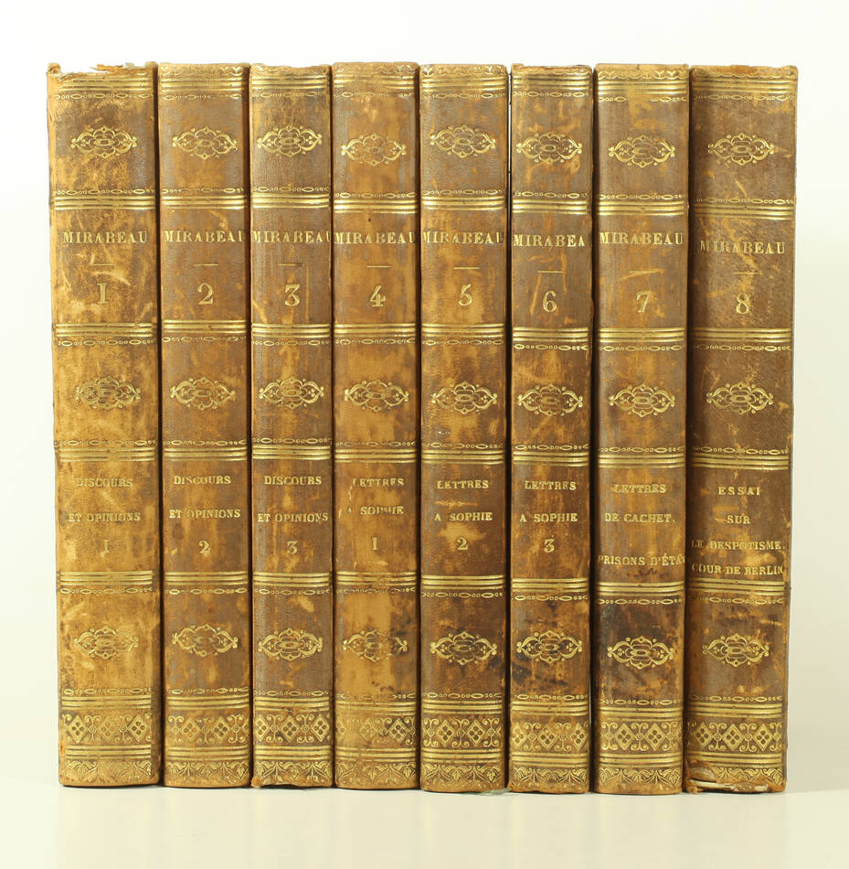 MIRABEAU - Oeuvres avec une notice sur sa vie et ses ouvrages 1834-1835 - 8 vol - Photo 0, livre rare du XIXe siècle