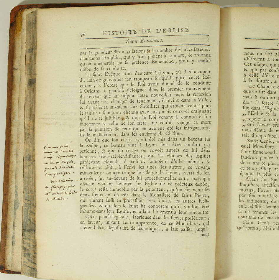 POULLIN de LUMINA - Histoire de l église de Lyon - 1770 - Photo 4, livre ancien du XVIIIe siècle