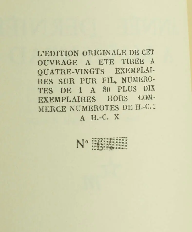 ROBBE-GRILLET - L année dernière à Marienbad - 1961 - EO  - 1/90 pur fil - Photo 0, livre rare du XXe siècle