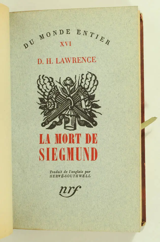 D. H. LAWRENCE - La mort de Siegmund - 1934 - EOF - 1/167 Alfa Navarre - Photo 2, livre rare du XXe siècle