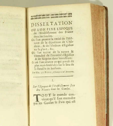 [Mérovingiens Soissons] BIET - Dissertation sur  les Francs - 1736 - Photo 2, livre ancien du XVIIIe siècle