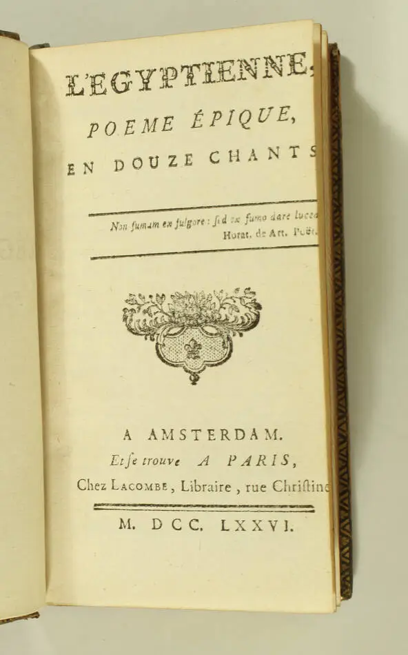 JOLY - L Egyptienne, poème épique - 1776 - Photo 1, livre ancien du XVIIIe siècle