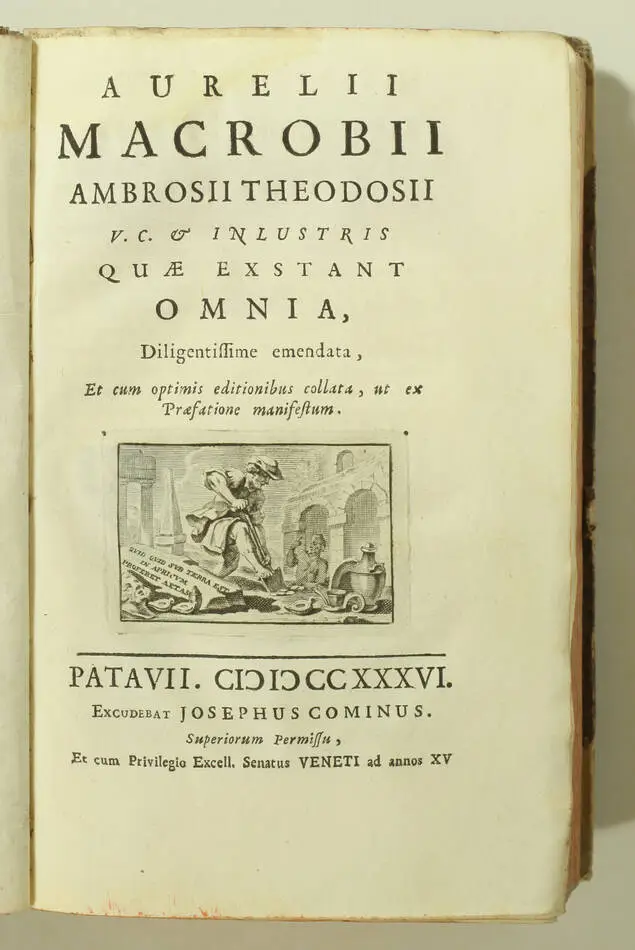 [Philosophie] MACROBE - Songe de Scipion et Saturnales - Padoue, 1736 - Photo 2, livre ancien du XVIIIe siècle