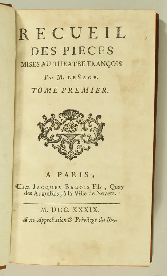 LESAGE - Recueil des pièces mises au théâtre françois - 1739 - 2 volumes - Photo 1, livre ancien du XVIIIe siècle