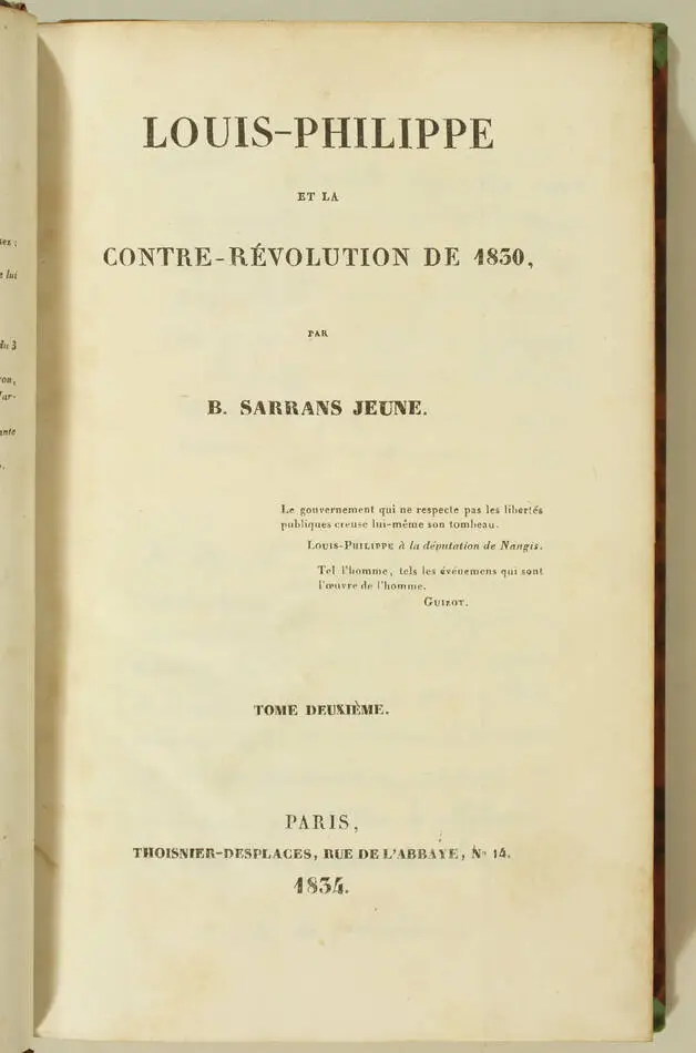 Sarrans jeune - Louis-Philippe en 1830 - Ex-libris marquis d Harcourt - Photo 3, livre rare du XIXe siècle