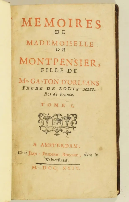 Mémoires de Mademoiselle de Montpensier fille de Mr Gaston d Orléans - 1729 - 6v - Photo 1, livre ancien du XVIIIe siècle