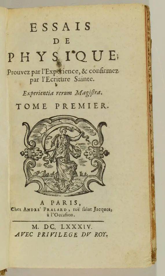 [Sciences] Edme Didier - Essais de physique prouvez par l expérience - 1684 - 2v - Photo 2, livre ancien du XVIIe siècle