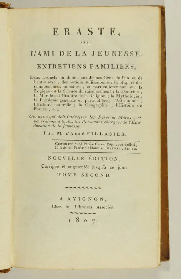 FILASSIER - Eraste ou l ami de la jeunesse - 1807 - cartes - Photo 5, livre ancien du XIXe siècle