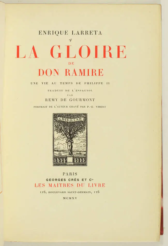 Enrique LARRETA - La gloire de Don Ramire - 1915 - Ex/Rives - Bien relié - Photo 1, livre rare du XXe siècle