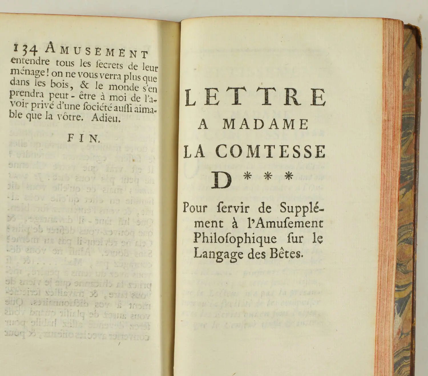 BOUGEANT - Amusement philosophique sur le langage des bestes - 1750 - Photo 2, livre ancien du XVIIIe siècle