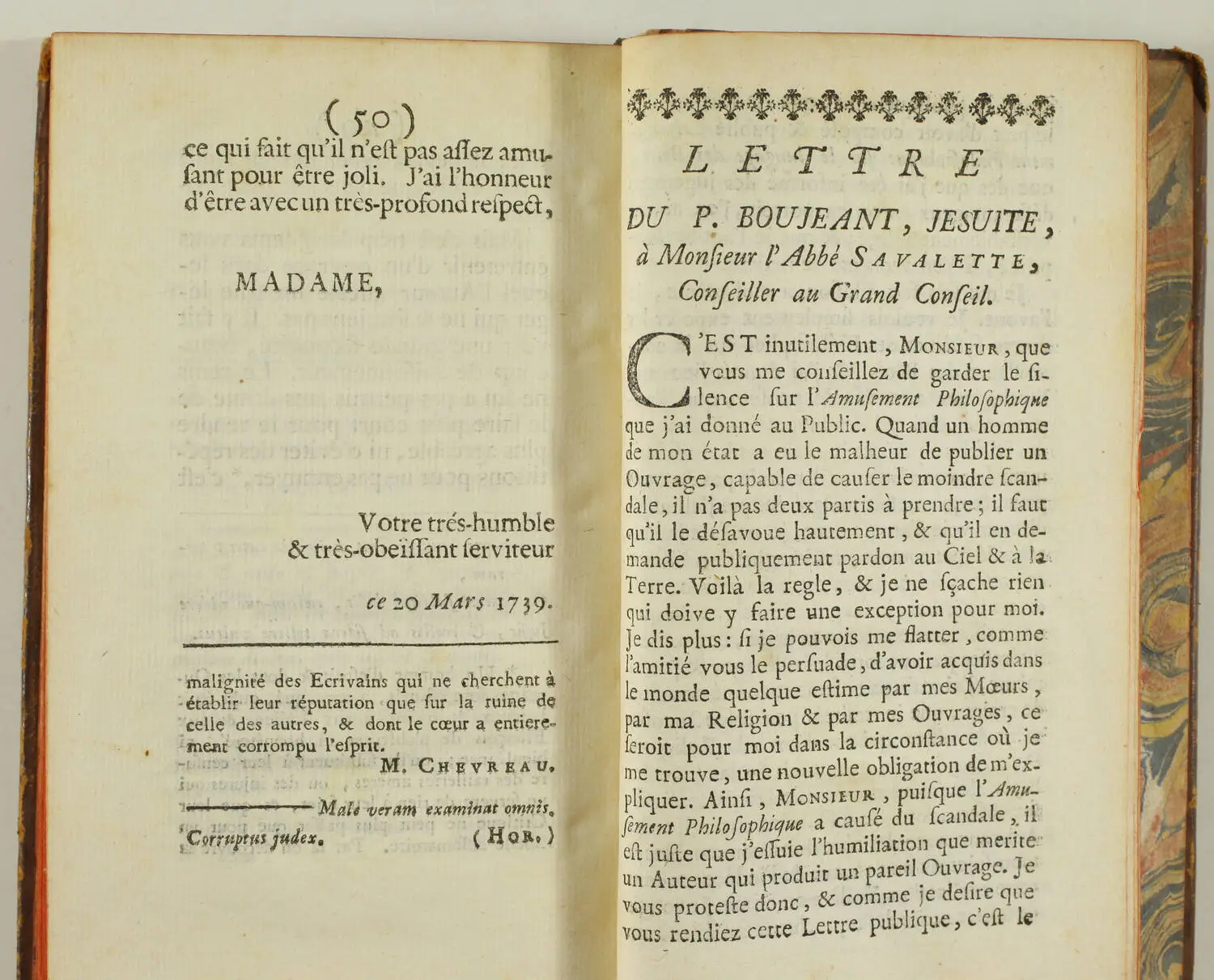 BOUGEANT - Amusement philosophique sur le langage des bestes - 1750 - Photo 3, livre ancien du XVIIIe siècle