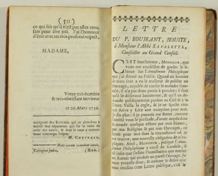 BOUGEANT - Amusement philosophique sur le langage des bestes - 1750 - Photo 3, livre ancien du XVIIIe siècle