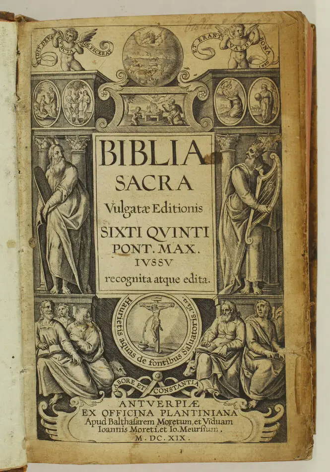 Biblia sacra - Vulgatae editionis - Ex Officina Plantiniana, 1619 - Photo 0, livre ancien du XVIIe siècle