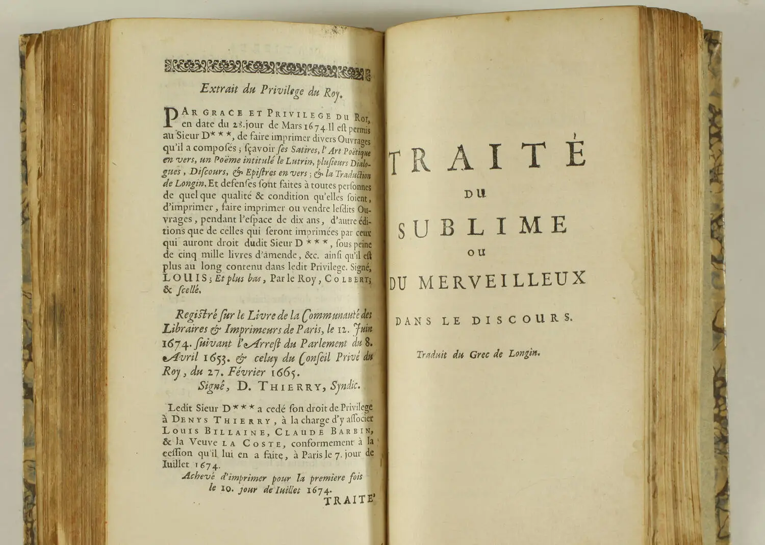 [BOILEAU] Oeuvres diverses du Sieur D*** avec Le Traité du Sublime - 1675 - Photo 3, livre ancien du XVIIe siècle