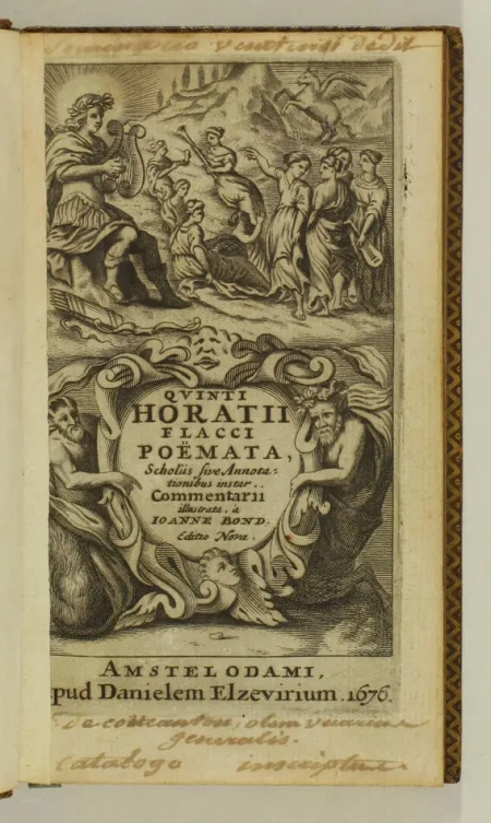 HORACE. Quinti Horatii Flacci Poëmata, Scholiis sive Annotationibus, instar Commentarii, illustrata à Ioanne Bond. Editio nova