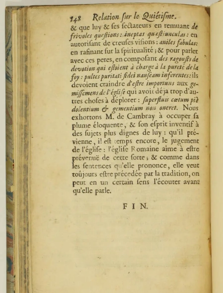 BOSSUET - Relation sur le quiétisme - 1698 - Edition originale - Photo 4, livre ancien du XVIIe siècle