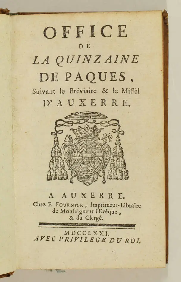 [Bourgogne] Office quinzaine Paques suivant bréviaire et missel d Auxerre - 1771 - Photo 2, livre ancien du XVIIIe siècle