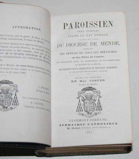 [Mende Gévaudan] Paroissien du diocèse de Mende - 1882 - Photo 1, livre rare du XIXe siècle