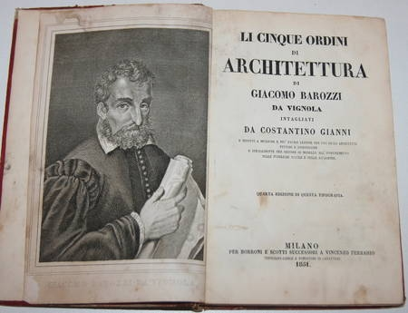 [Architecture] Vignole en italien - cinque ordini (cinq ordres) 1851 - Planches - Photo 1, livre rare du XIXe siècle