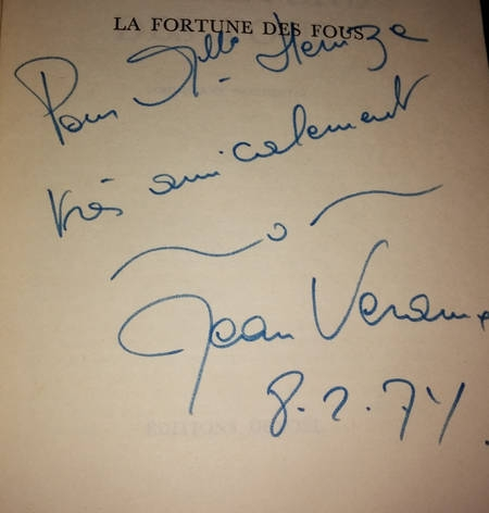 VERAME (Jean). La fortune des fous. Comi-drame occidental, livre rare du XXe siècle