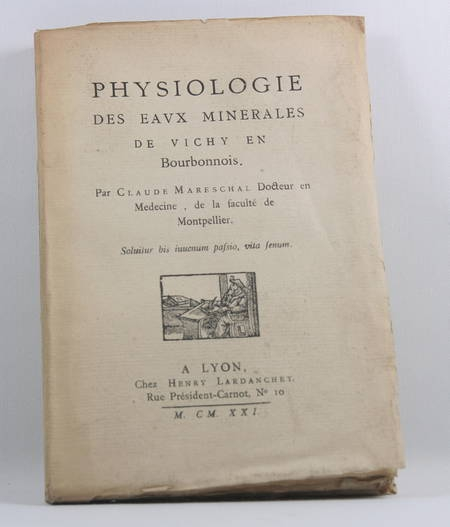 MARESCHAL (Claude). Physiologie des eaux minérales de Vichy en Bourbonnois