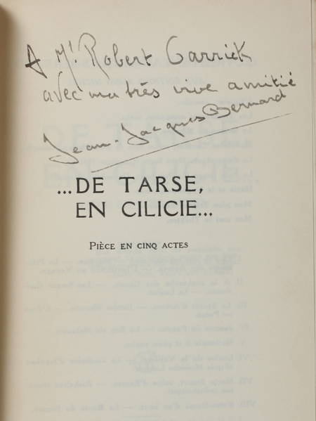 [Religion] BERNARD - De Tarse, en Cilicie. Pièces en cinq actes - 1961 - Photo 0, livre rare du XXe siècle