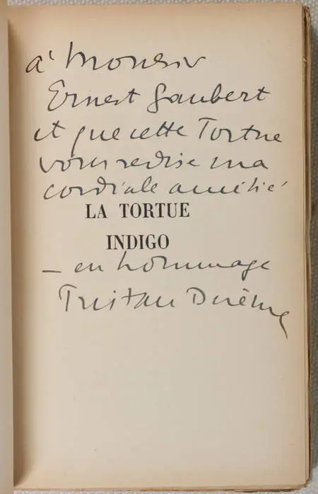 DEREME (Tristan). La tortue indigo, livre rare du XXe siècle