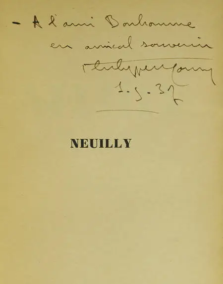 MONIN (Philippe). Neuilly. Monographie, livre rare du XXe siècle