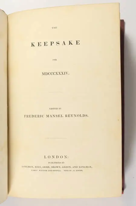 The keepsake - 1834 - Contient une EO de Mary Shelley - Photo 3, livre rare du XIXe siècle