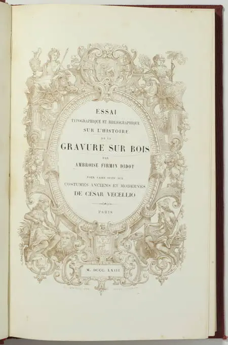 DIDOT (Ambroise Firmin). Essai typographique et bibliographique sur l'histoire de la gravure sur bois, livre rare du XIXe siècle