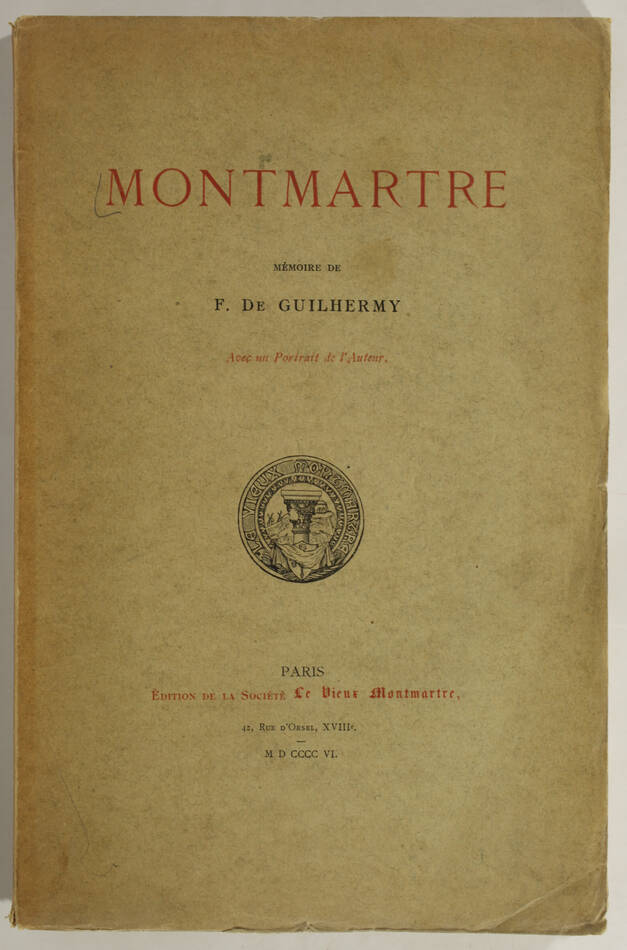 [Paris] GUILHERMY - Montmartre - 1907 - Portrait - Photo 0, livre rare du XXe siècle