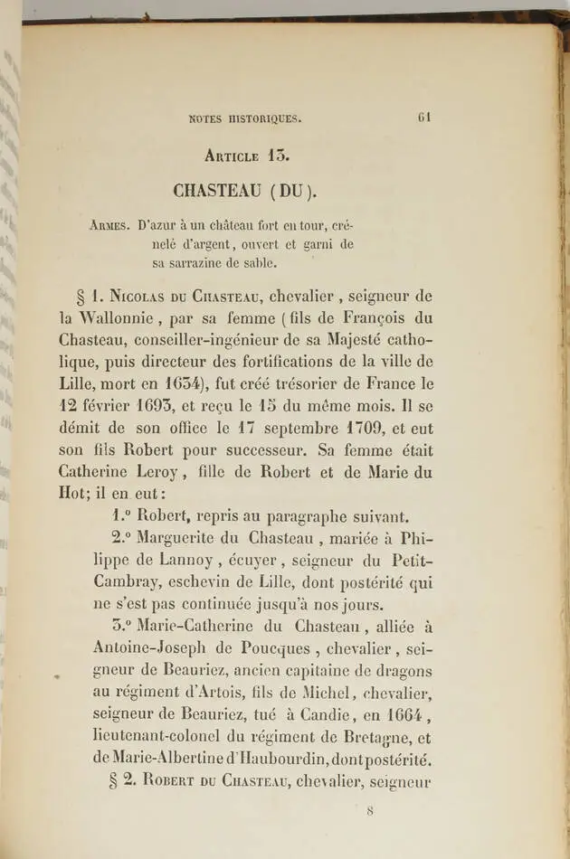 Du CHAMBGE de L. - Offices et officiers du bureau des finances de Lille - 1855 - Photo 5, livre rare du XIXe siècle