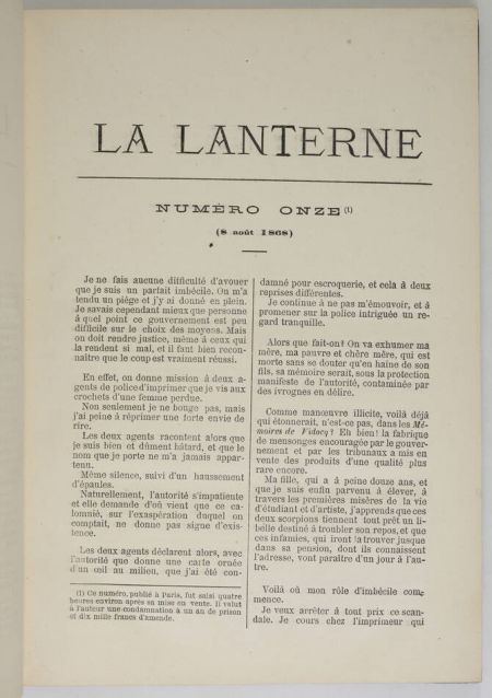 ROCHEFORT - La Lanterne numéros parus à l étranger ou interdits en France - 1870 - Photo 2, livre rare du XIXe siècle